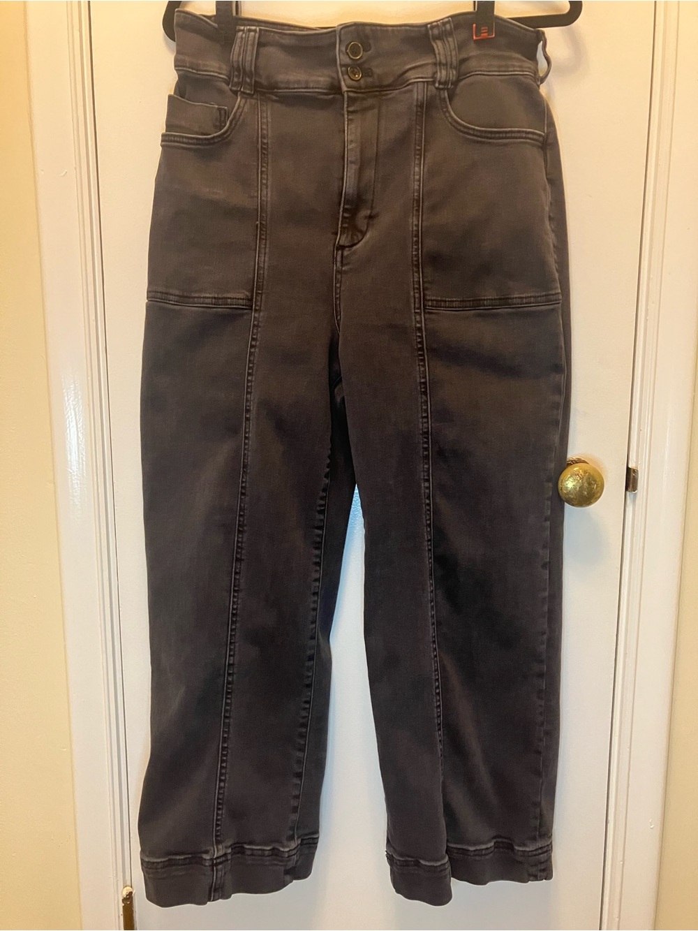 Pilcro Charcoal High-Rise Straight-Leg Jeans size 32 or US 14